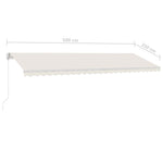 ZNTS Manual Retractable Awning with LED 500x350 cm Cream 3069662