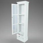 ZNTS Chic Bookcase Cabinet with 3 Shelves White Wooden 60639