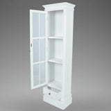 ZNTS Chic Bookcase Cabinet with 3 Shelves White Wooden 60639