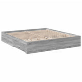 Bed Frame with Drawers without Mattress Grey Sonoma 200x200 cm 3280361