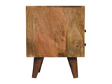 Solid Wood Mini Classic Open Bedside, 2 Drawers and Open Slot, Oak-ish, Brown B2743P403101