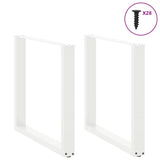 ZNTS Coffee Table Legs U-Shaped 2 pcs White 80x cm Steel 4013189