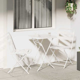 Garden Bistro Set Folding 3 pcs White Steel 42010319
