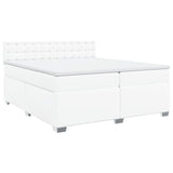 Box Spring Bed with Mattress White 200x200 cm Faux Leather 3286137