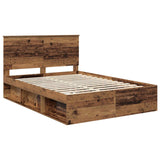 Bed Frame with Headboard Old Wood 140 x 200 cm Solid Pine Wood 3411008