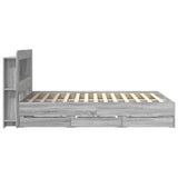 Bed Frame with Storage Grey Sonoma 160 x 200 cm Engineered Wood 3434060