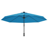 Garden Parasol Sea blue Polyester, Powder-Coated Aluminium Large 362894