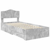 Bed Frame with Drawer Concrete Grey 90 x 190 cm Engineered Wood 3413250