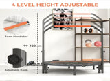 48" Foldable Mini Fitness Trampoline, with Adjustable Foam Handle, Orange T3398P349139