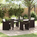 Garden Dining Set 5 pcs Brown Poly Rattan 3380699