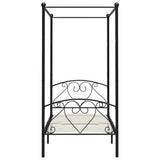 Canopy Bed Frame without Mattress Black Metal 100x200 cm 284434