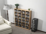 CD Storage Unit with Adjustable Shelves, 89 x 130.5 cm, Nature Wood Finish T3398P343474