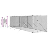 Outdoor Dog Kennel Silver 2x10x2 m Galvanised Steel 3190453