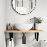 Basin Shelf Wall Mounted Steel and Solid Wood Acacia 3302783