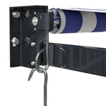Retractable Awning Blue and White 5x3 m Fabric and Aluminium 3154450