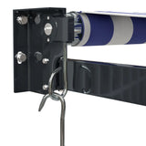 Retractable Awning Blue and White 5x3 m Fabric and Aluminium 3154450