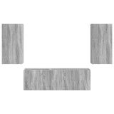 TV Wall Cabinet Set 4 pcs Grey Sonoma Engineered Wood 3408913