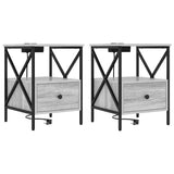 Bedside Cabinet 2 pcs Grey Sonoma 41.5 x 40.5 x 55 cm 859557
