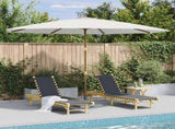 44527 Outdoor Parasol with Wooden Pole 350 cm Sand White