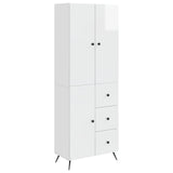 Cabinet Set 2 pcs High Gloss White Engineered Wood 3416902