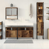 Bathroom Furniture Set with Door 4 pcs Old Wood Engineered Wood 3332601