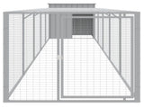 Chicken Cage with Run Light Grey 110x609x110 cm Galvanised Steel 3189095