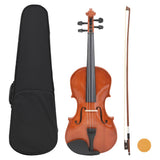 Violin Full Set with Bow and Chin Rest Dark Wood 4/4 70142