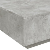 Coffee Table with LED Lights Concrete Grey 80x80x31 cm 836591
