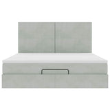 Ottoman Bed with Mattresses Light Grey 180x200cm Velvet 3313415