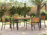 Garden Stacking Chairs 4 pcs Brown and Black 3403058