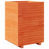 Garden Planter Wax Brown 50x50x72.5 cm Solid Wood Pine 3282576