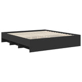 Bed Frame with Headboard Black 180 x 200 cm Engineered Wood 3408824