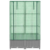 Raised Bed with Greenhouse Cover Rattan Look 80x40x138 cm 4015856
