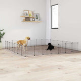 28-Panel Pet Cage with Door Black 35x35 cm Steel 3114020