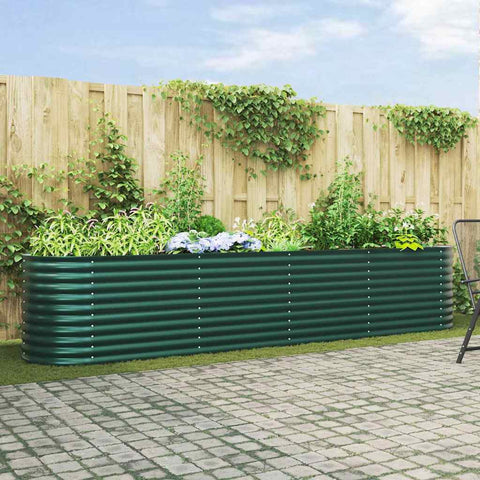 Garden Raised Bed Green 400 x 80 x 81 cm Steel 42008122