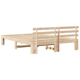 Bed Frame with Headboard Natural 150 x 200 cm Solid Pine Wood 872605
