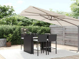 5 Piece Garden Bar Set with Cushions Black Poly Rattan 3203939
