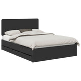 Bed Frame with Drawer Black 140 x 200 cm Engineer Wood 3412589