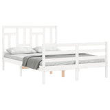 Bed Frame without Mattress White 140x190 cm Solid Wood 3194942