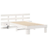 Bed Frame with Headboard White 90 x 190 cm Solid Pine Wood 872717