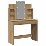Dressing Table with LED Lights Artisan Oak 96x40x142 cm 857026