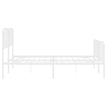 ZNTS Metal Bed Frame with Headboard and Footboard White 200x200 cm 373961