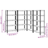 5-Layer Storage Shelves 4 pcs Anthracite Steel&Engineered Wood 3307595