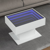 ZNTS Coffee Table with LED White 70x50x45 cm Engineered Wood 847532