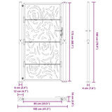 Garden Gate 100x175 cm Weathering Steel Flame Design 4100997