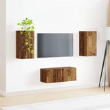 TV Cabinet Set Wall-mounted 2 pcs Old Wood Engineered Wood 3408968