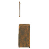 Bathroom Furniture Set Smoked Oak Engineered Wood 815528