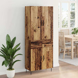 Highboard with Drawer 2 pcs Old Wood Engineered Wood and Glass 3415745