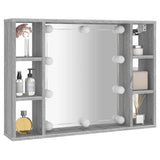 Mirror Cabinet with LED Grey Sonoma 76x15x55 cm 820446