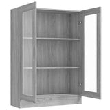 ZNTS Vitrine Cabinet Grey Sonoma 82.5x30.5x115 cm Engineered Wood 815619